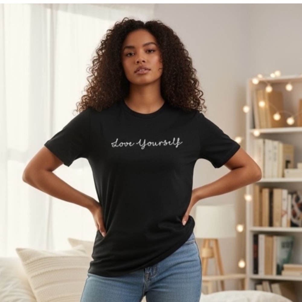 NEW•Love Yourself Style Staple SuperSoft Black Top•18